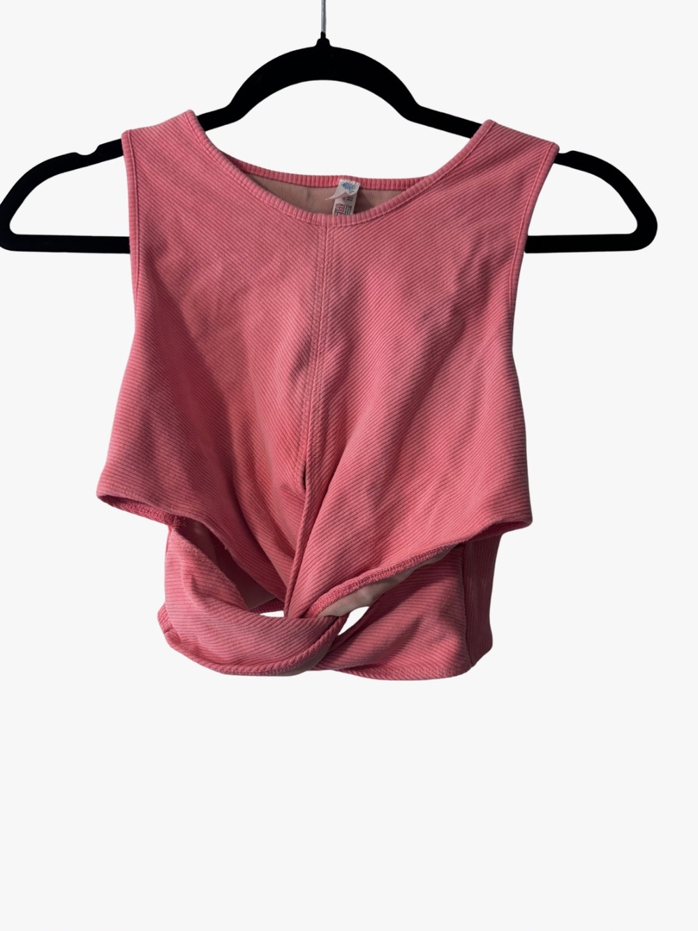 FP Movement by Free People Salmon Ribbed Twist-Front Sports Bra
